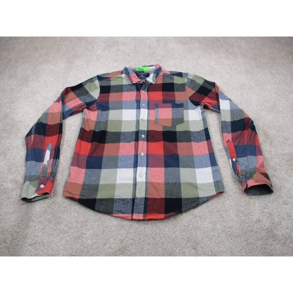 Chubbies Shirt Mens Large L Multicolor Plaid Flannel Stretch Casual Button Up